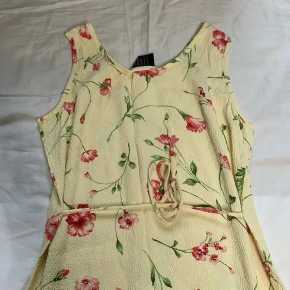 90s Yellow Cardigan Maxi Dress Set Preppy Summer Girl Next Door Dress - Picture 4 of 9